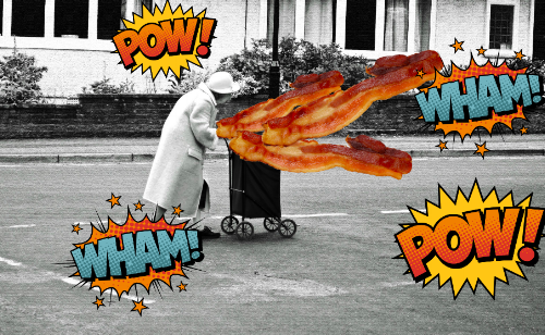 bacon as the Tastiest Weapon a true hero