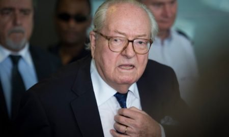 jean-marie le pen quittant le tribunal de nanterre en juin 2015