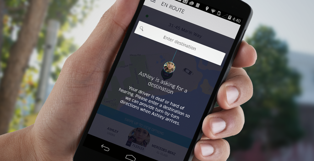 The app will add an extra prompt for riders to enter their destination ...