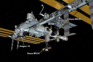 la capsule apporte aux six astronautes de l'ISS plus de 2,2 tonnes de vivres et d'équipements
